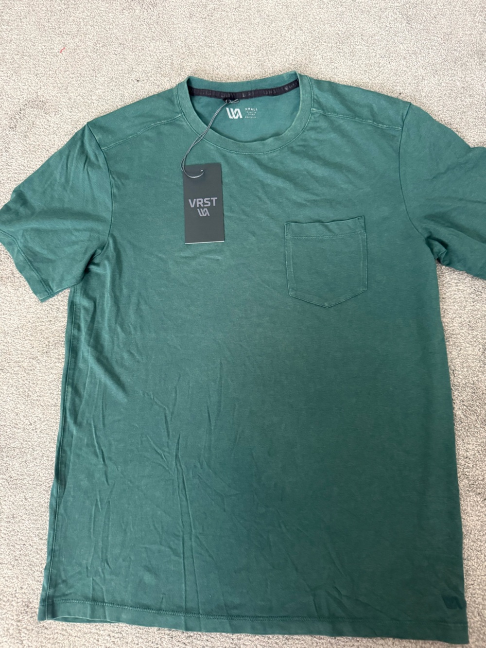 VRST Men's Short-Sleeve Pocket Tee in Darker Green - Vintage Wash super soft!